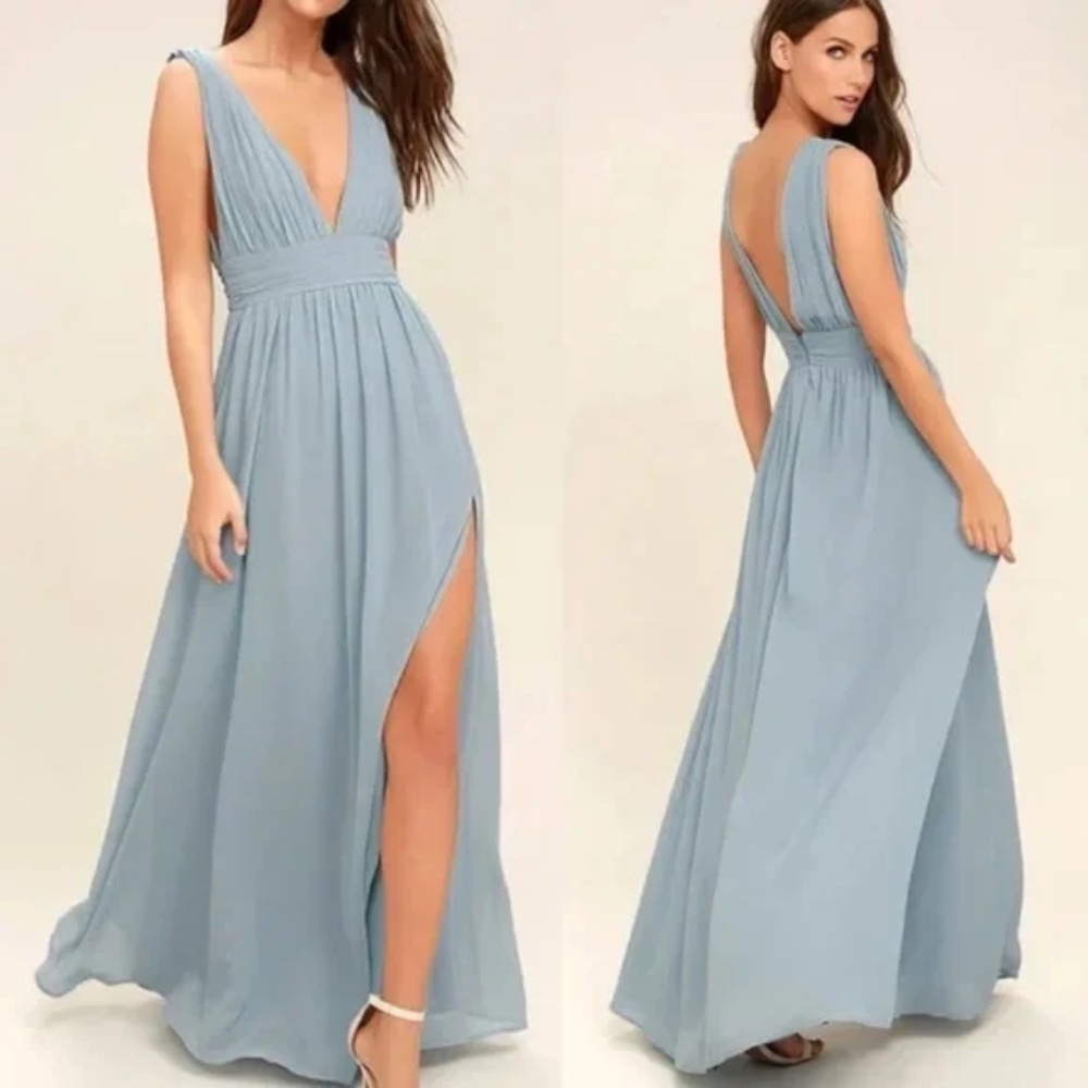 Lulu's Light Blue Maxi Dress
